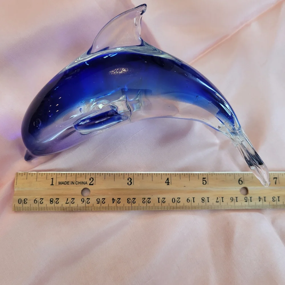 Art Glass Dolphin ~ Arcing Dolphin ~ Decor ~ Paperweight